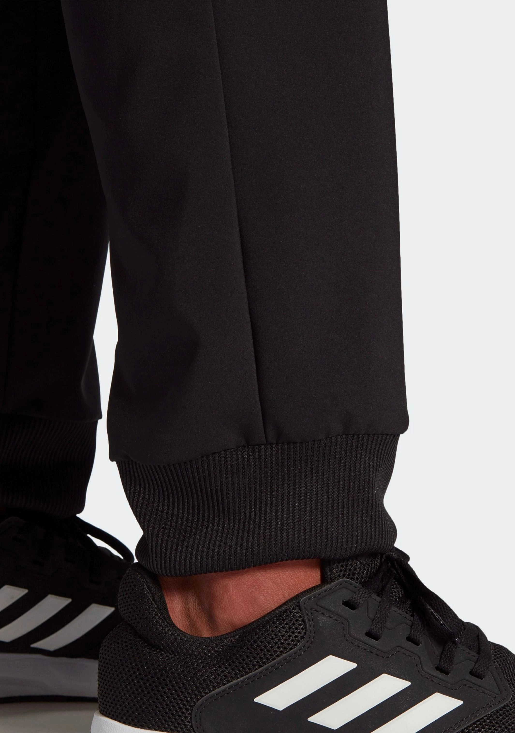 Adidas Men's Aeroready Essentials Stanford Tapered Cuff Embroidered Small Logo Pants Black