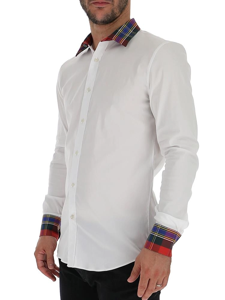 Alexander McQueen Tartan Trim Tailored Shirt