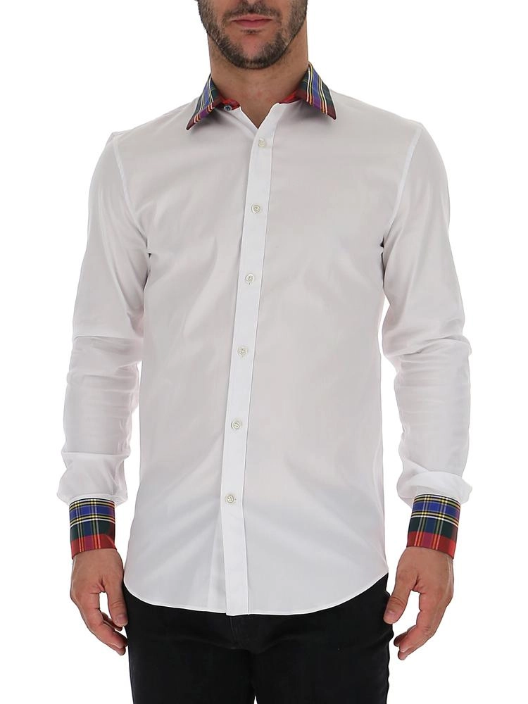Alexander McQueen Tartan Trim Tailored Shirt