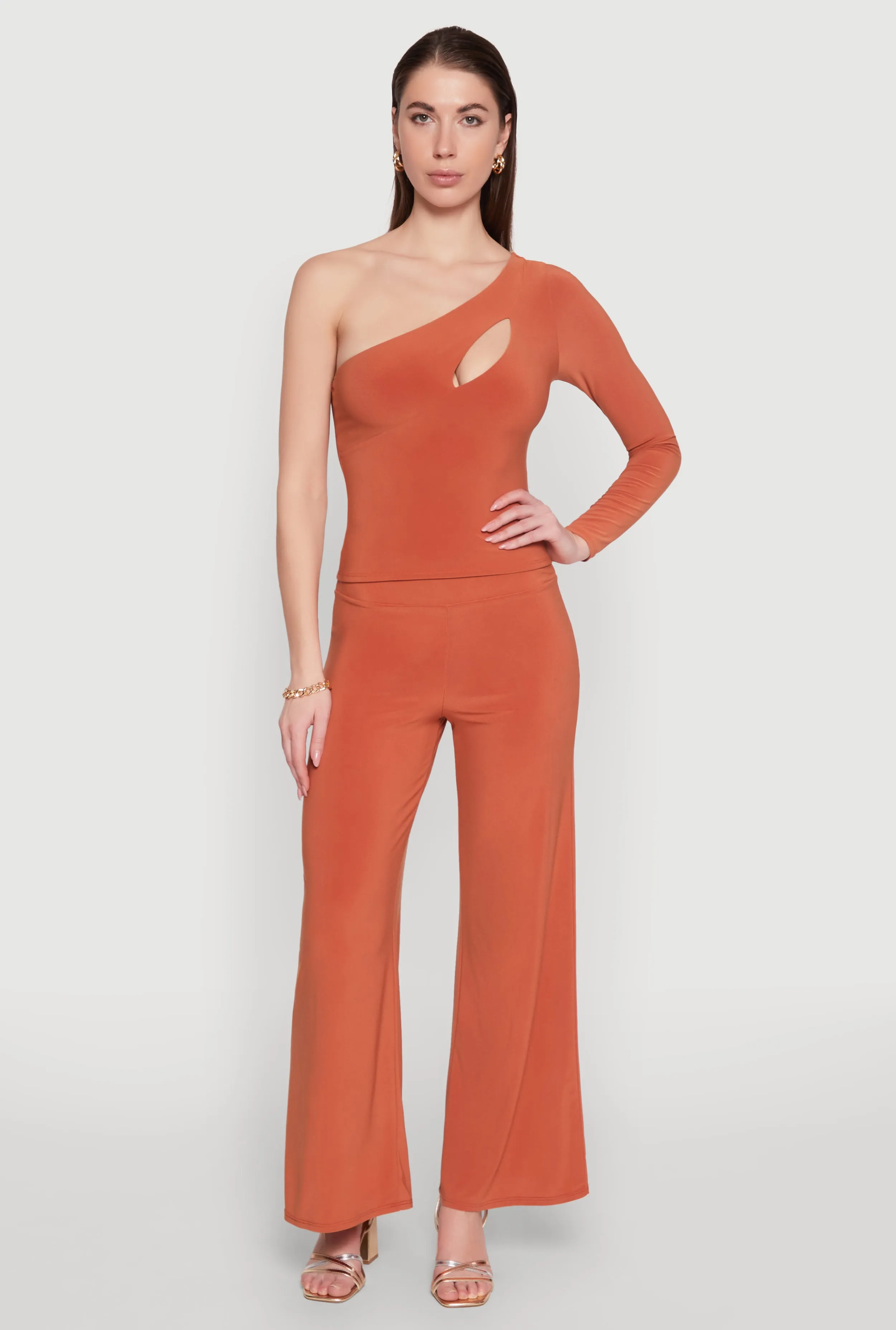 Asymmetrical Cut Out One Shoulder Top