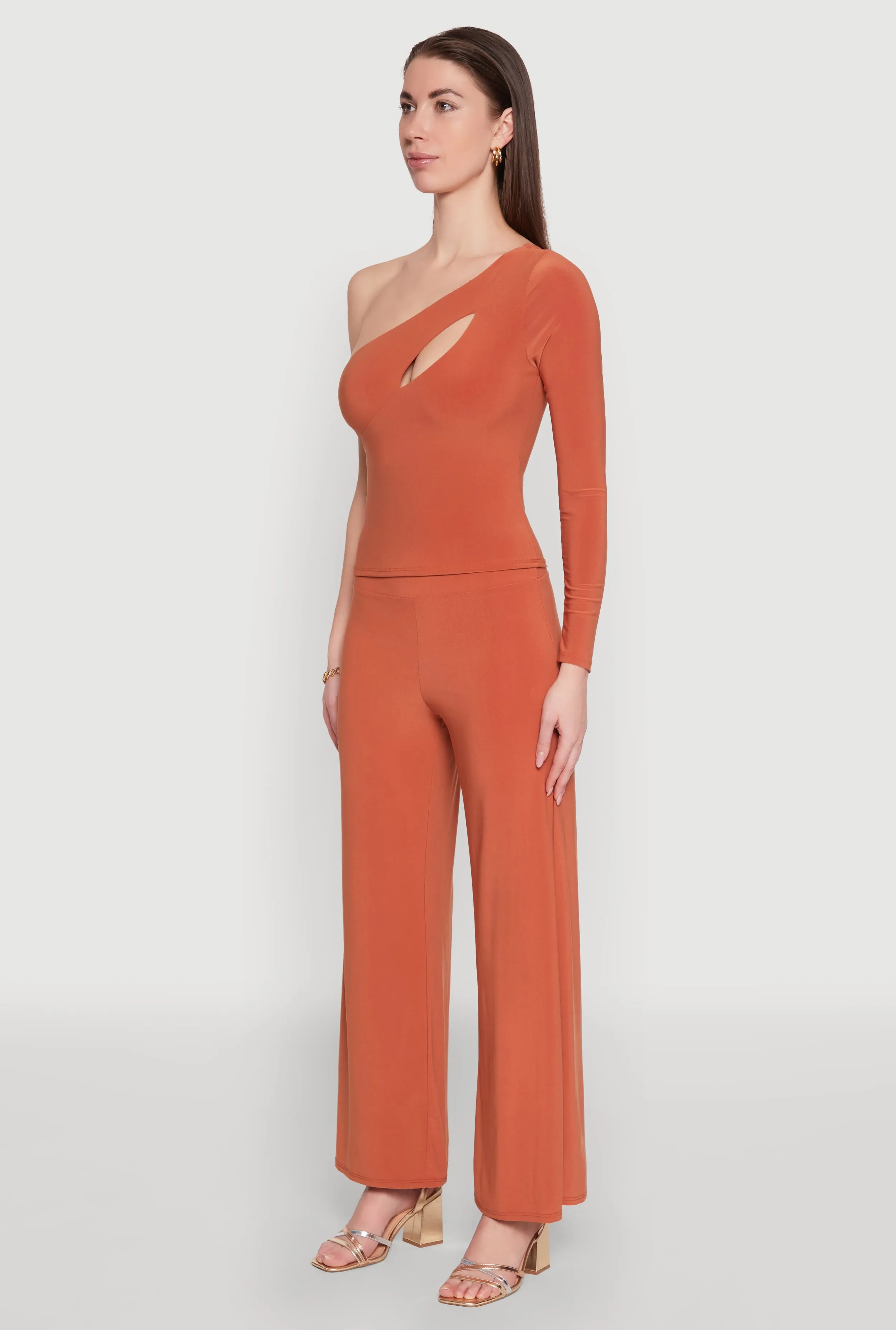 Asymmetrical Cut Out One Shoulder Top