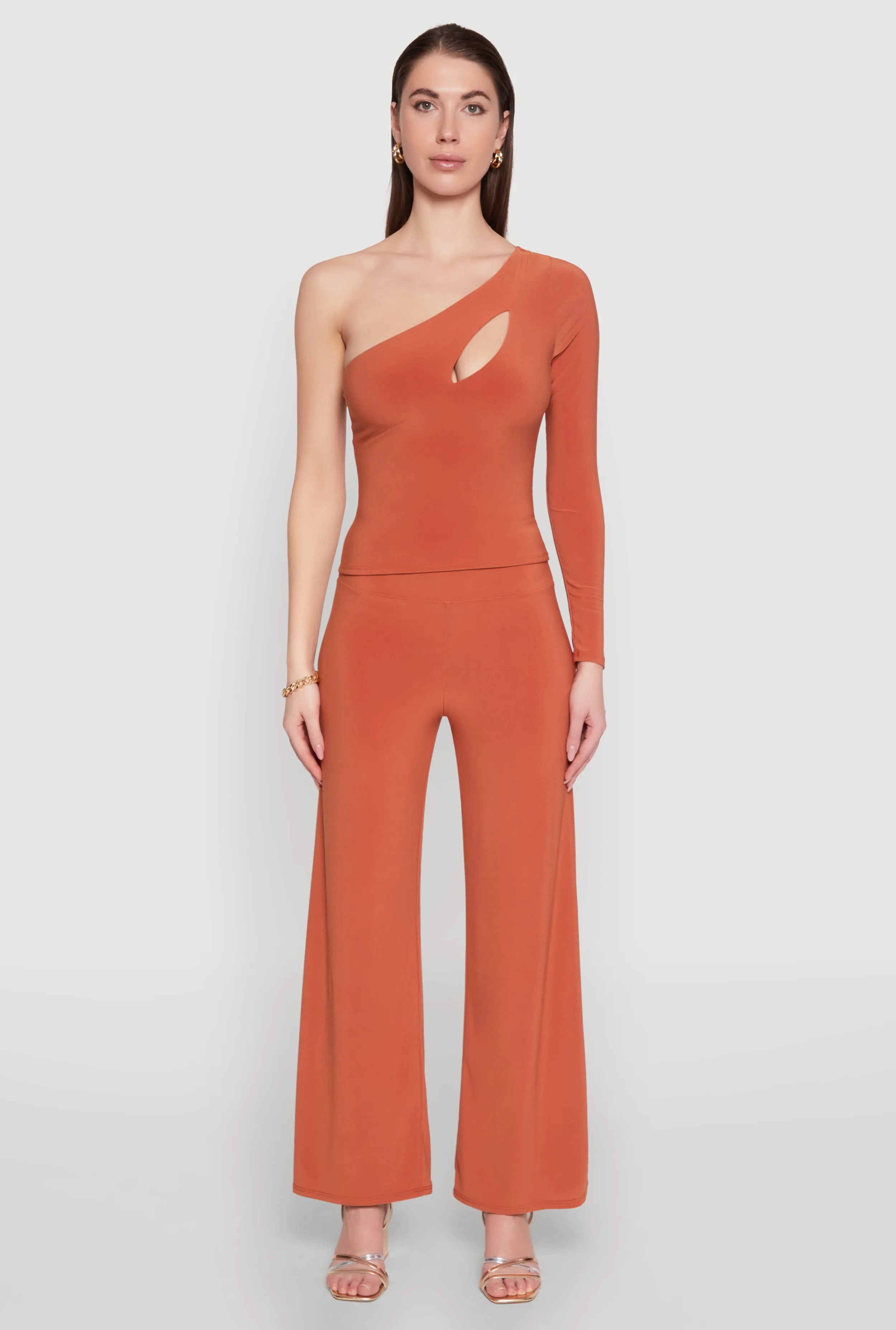 Asymmetrical Cut Out One Shoulder Top