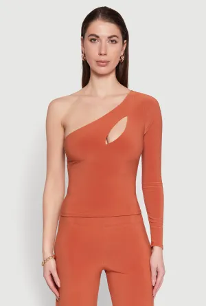 Asymmetrical Cut Out One Shoulder Top