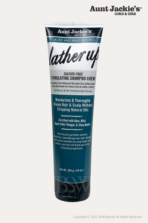 AUNT JACKIE'S ALOE AND MINT LATHER UP SULFATE-FREE STIMULATING SHAMPOO CREME 10oz
