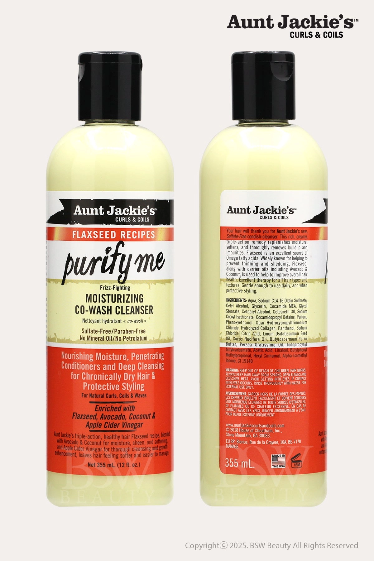 AUNT JACKIES PURIFY ME MOISTURIZING CO-WASH CLEANSER 12oz