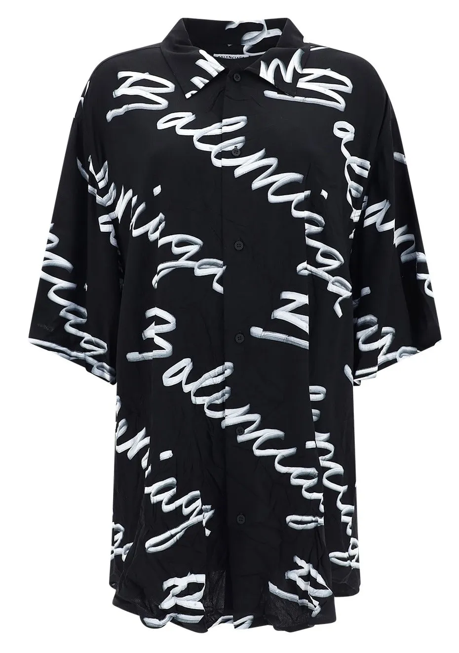Balenciaga Allover Logo Printed Minimal Shirt