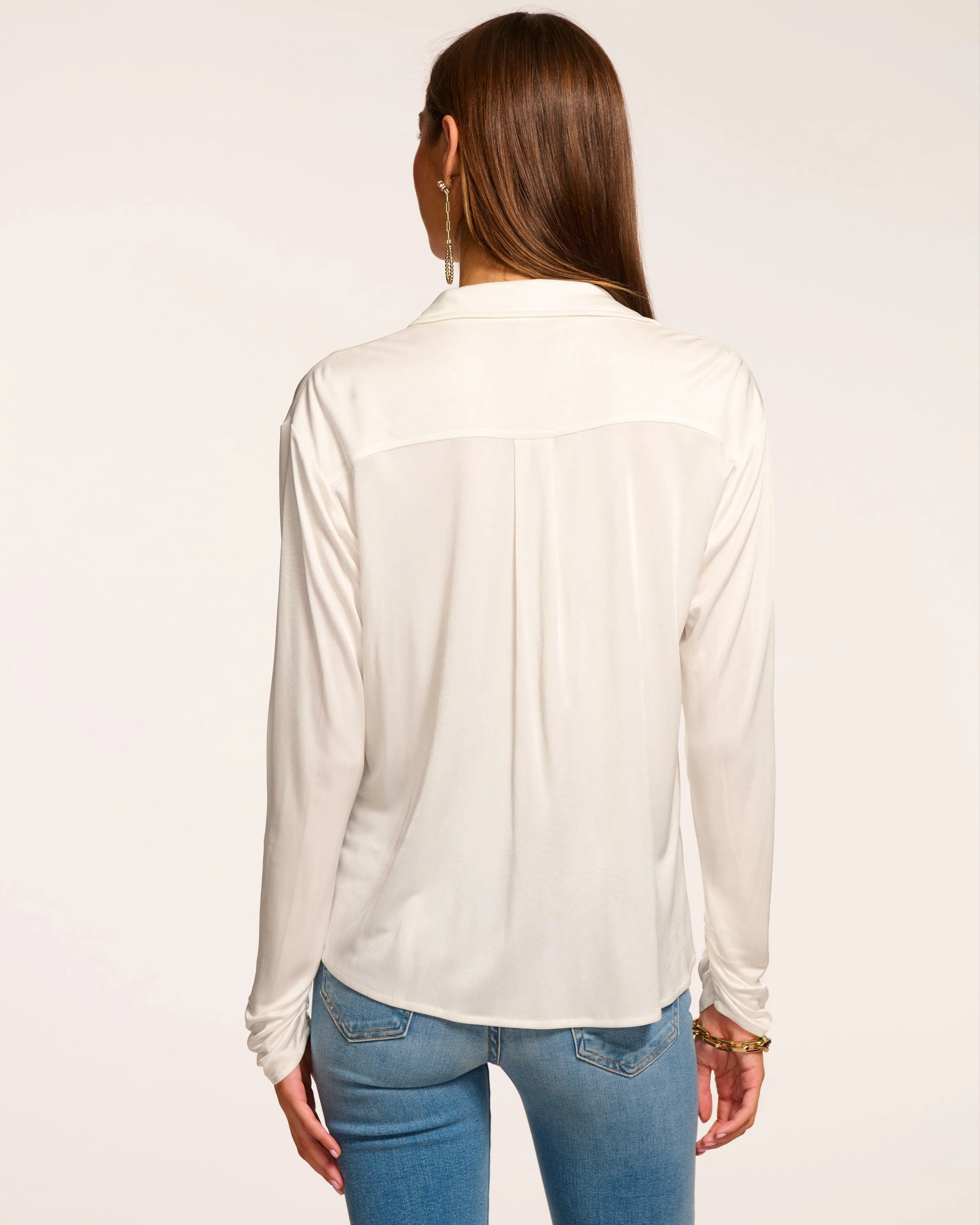 Belinda Jersey Button Down Top