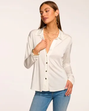 Belinda Jersey Button Down Top