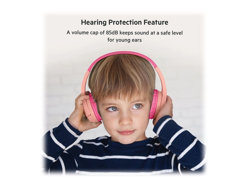 Belkin SoundForm Mini - Headphones with mic - on-ear - Bluetooth - wireless, wired - 3.5 mm jack - pink AUD001BTPKV3