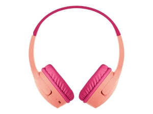 Belkin SoundForm Mini - Headphones with mic - on-ear - Bluetooth - wireless, wired - 3.5 mm jack - pink AUD001BTPKV3