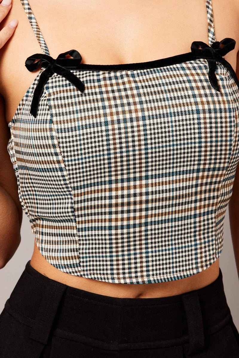 Black Check Check Top