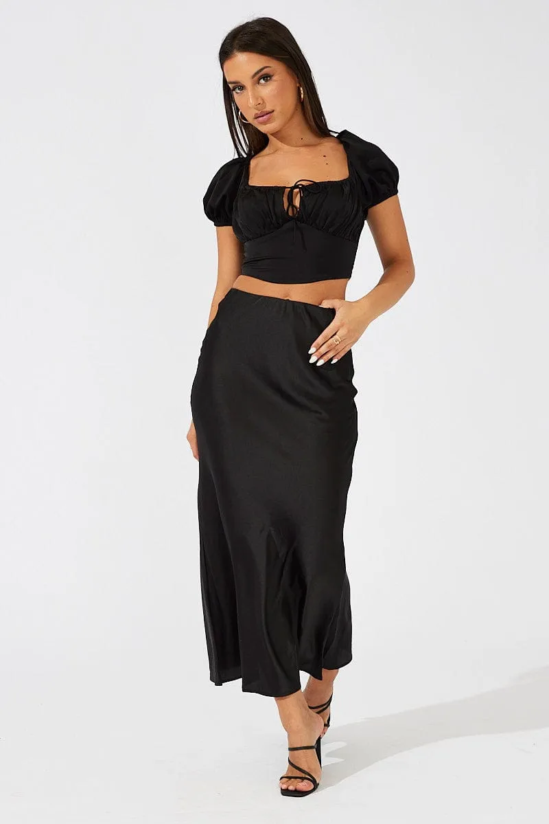 Black Corset Top Short Sleeve