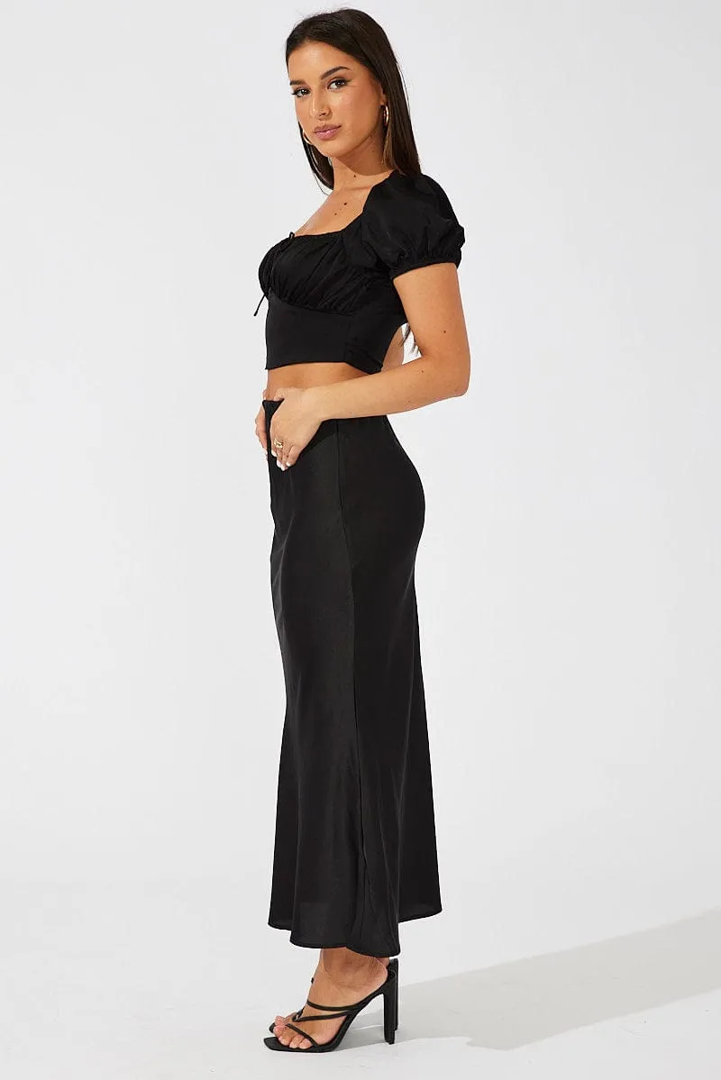 Black Corset Top Short Sleeve