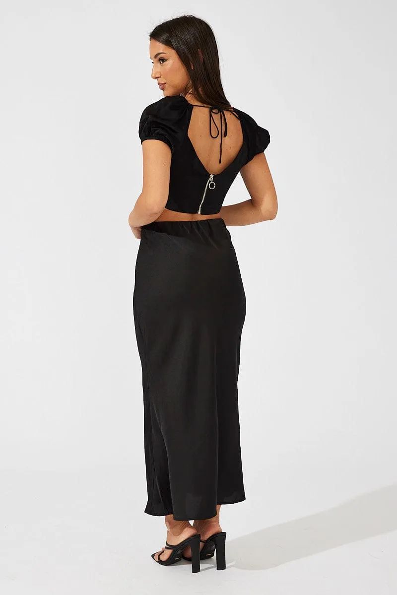 Black Corset Top Short Sleeve