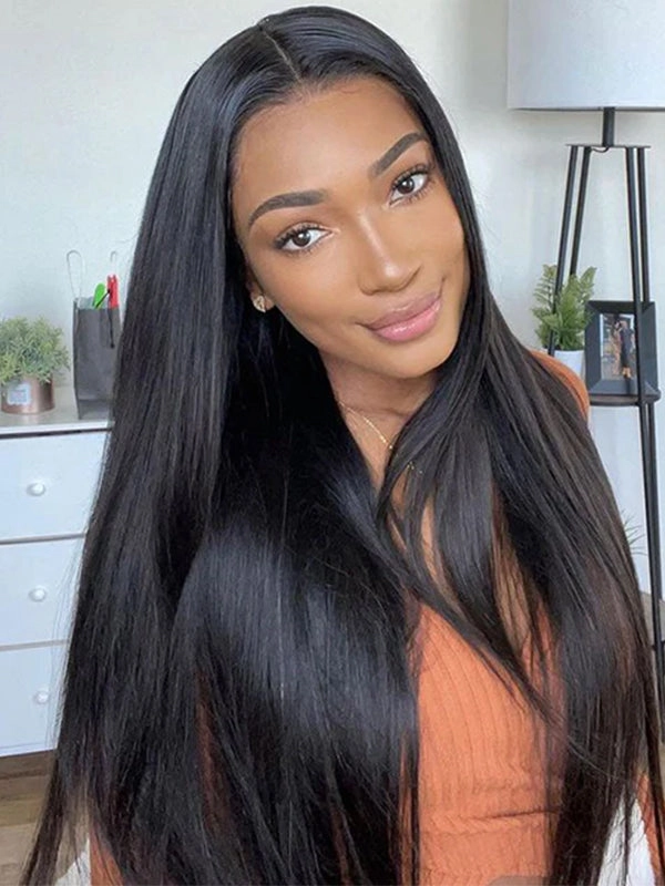 Buy 1 Get 1 Free Wig Chinalacewig 8x6 Royal 007 Lace Wig Natural Black Color Silk Straight Wear &Go Breathable Cap Wig CL021