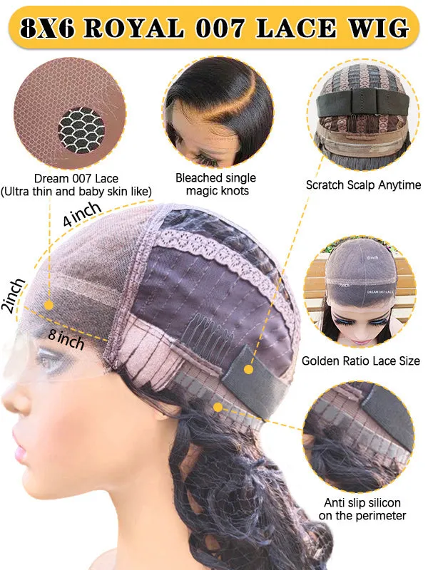 Chinalacewig 8x6 Royal 007 Lace Wig Loose Deep Wear &Go Breathable Cap Wig CL02