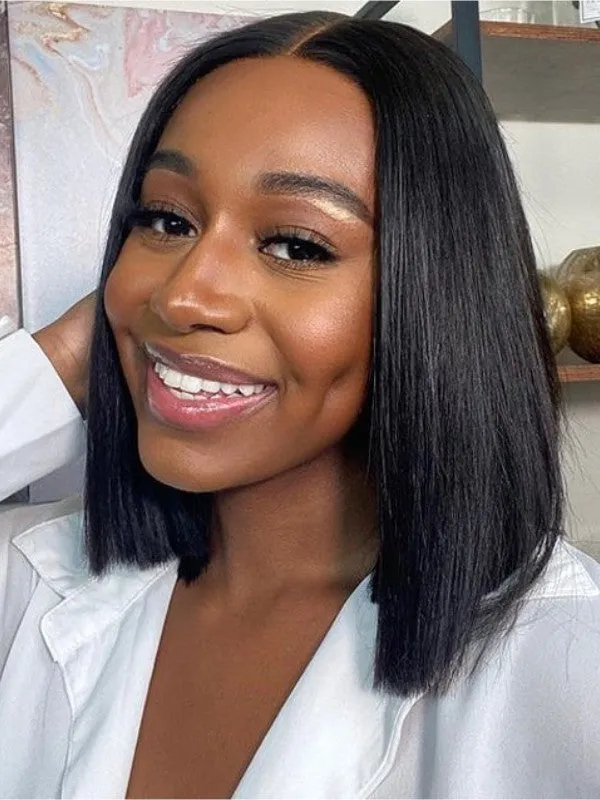 Chinalacewig 8x6 Royal 007 Lace Wig Short Bob Wear &Go Breathable Cap Wig CL017