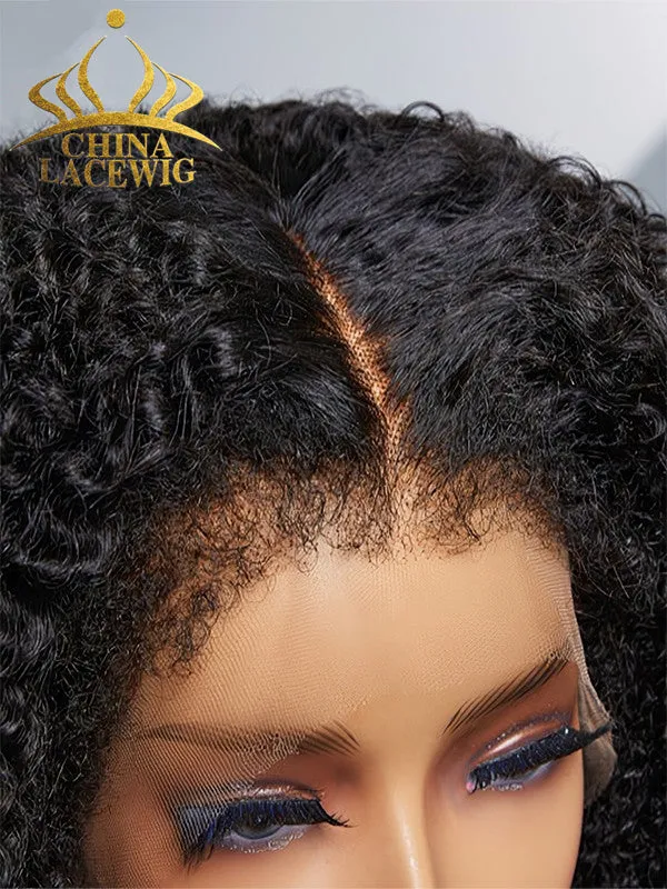 Chinalacewig Type 4C Edges Natural Hairline Undetectable Afo Curly Wig CS07