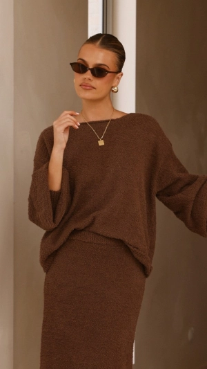 Cohen Knit Jumper - Chocolate