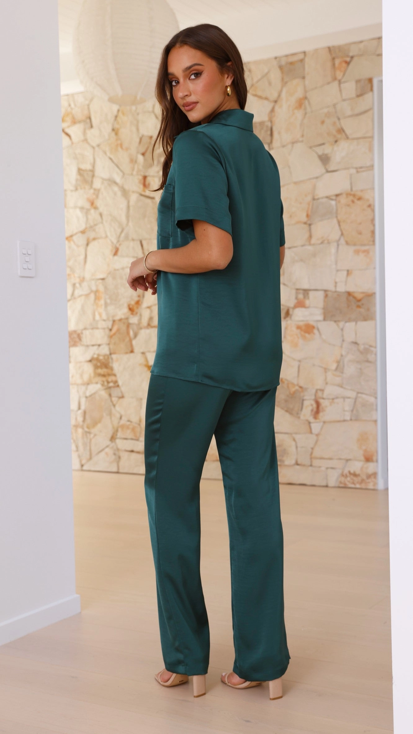 Courtney Button Up Shirt - Emerald