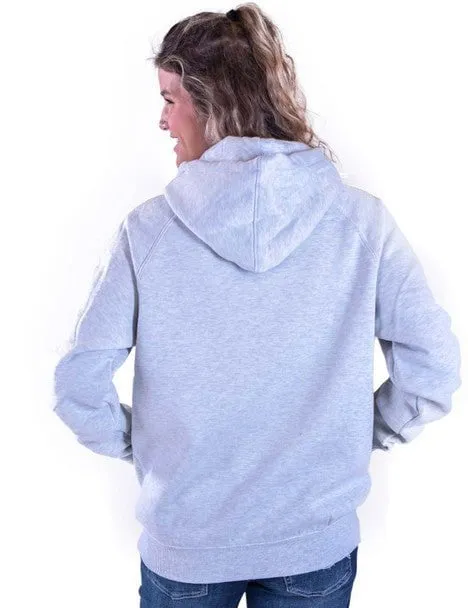 Cowgirl Tuff Womens Aztec Print Ash Poly/Rayon Hoodie