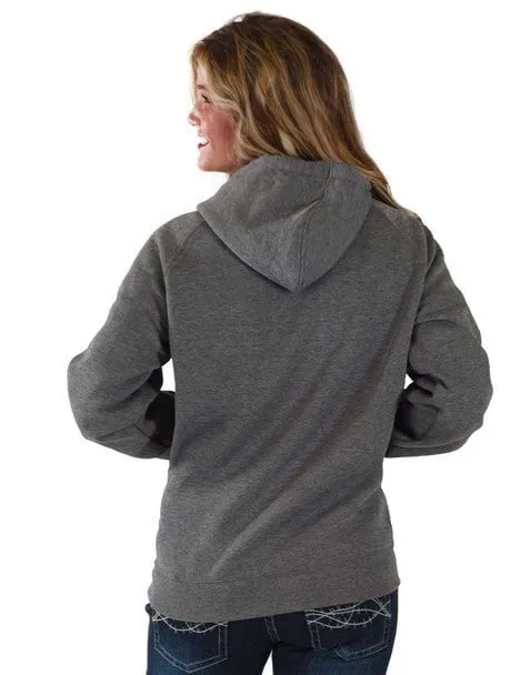Cowgirl Tuff Womens Hard Knocks Gray Poly/Rayon Hoodie