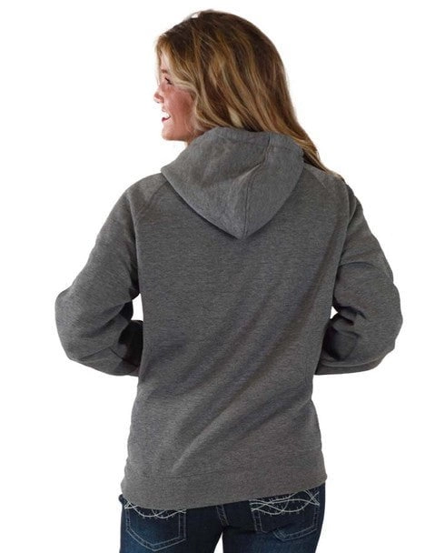 Cowgirl Tuff Womens Hard Knocks Gray Poly/Rayon Hoodie