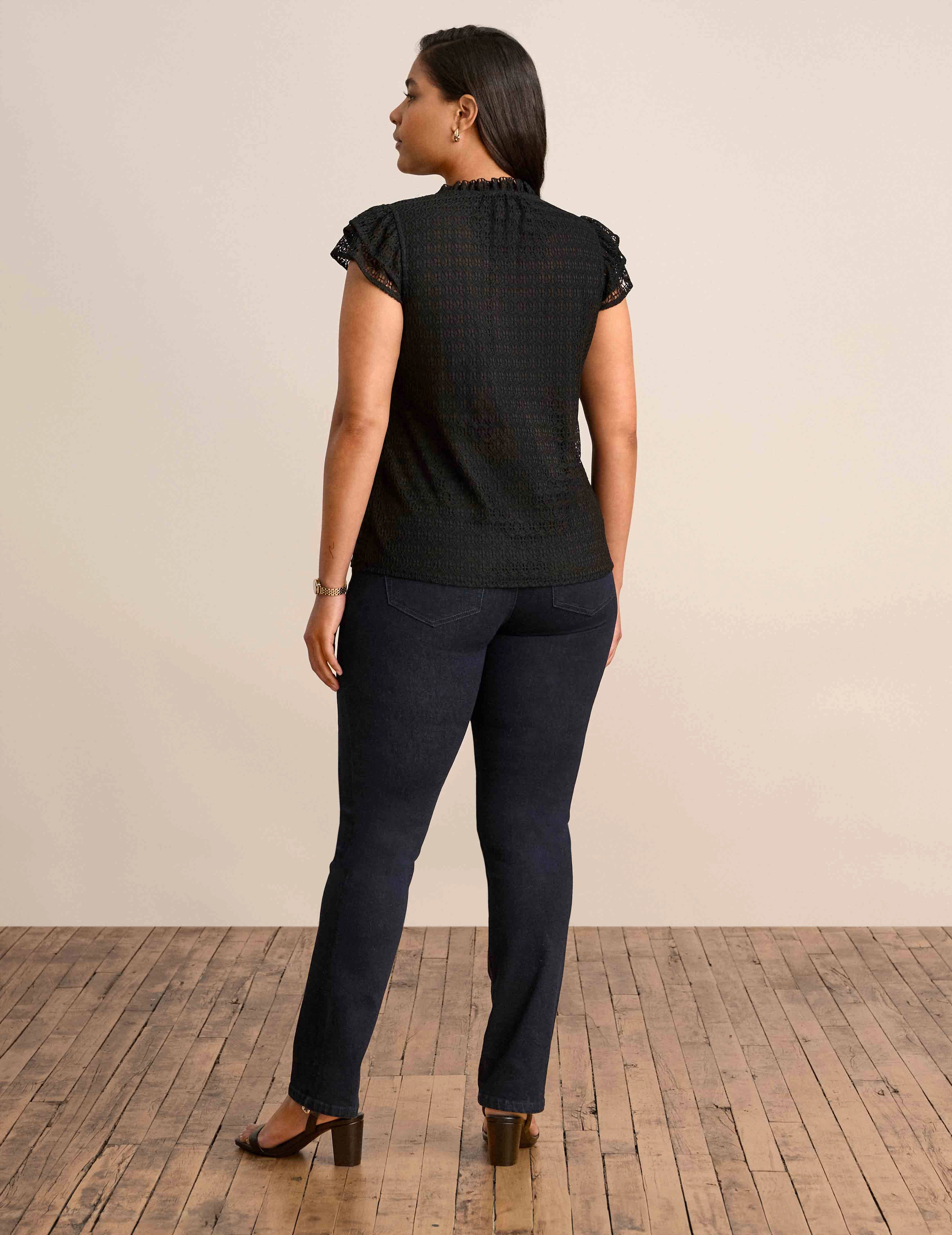 Diamond Fleur Lace Ruffle Sleeve Top - Sale