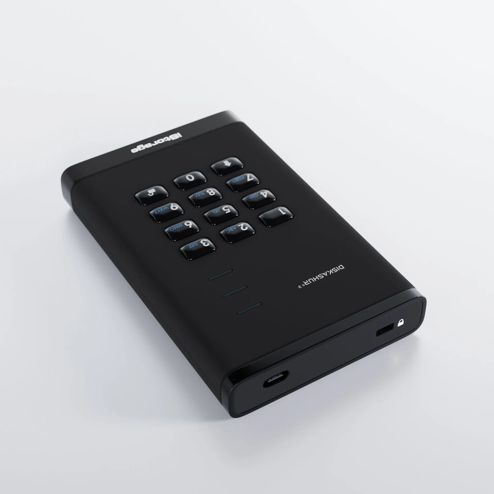 diskAshur3 Hardware Encrypted HDD by iStorage-Black