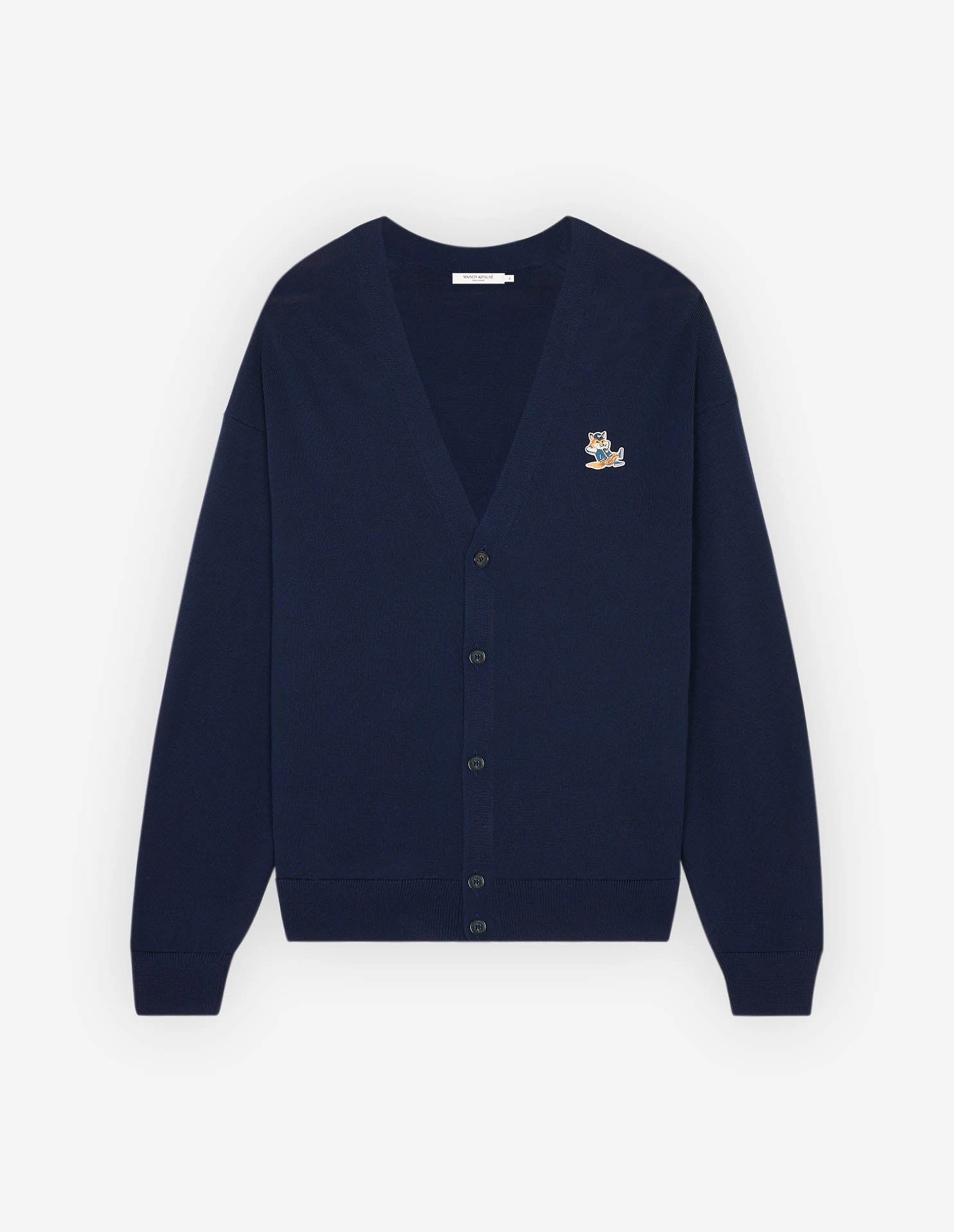 Dressed Fox Patch Relaxed Cardigan Navy