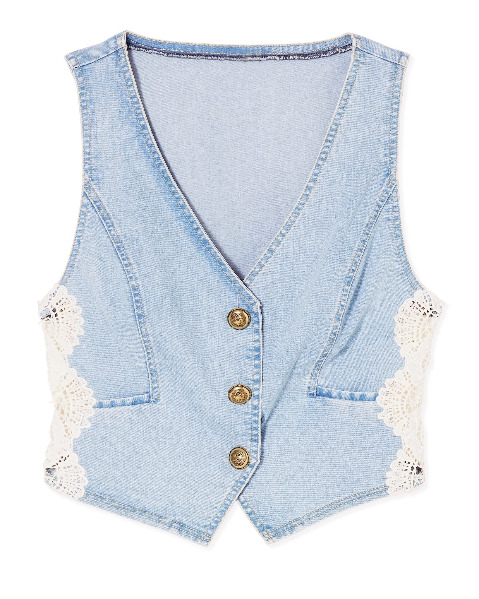 Ellis Lace Denim Vest