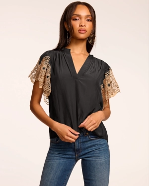 Esti Embroidered Short Sleeve Blouse