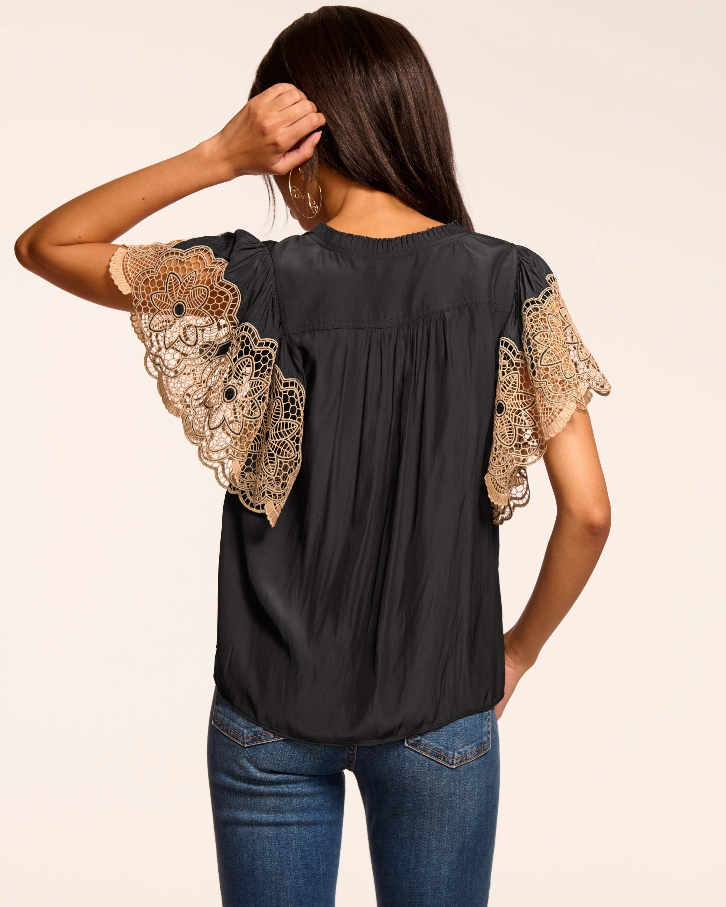 Esti Embroidered Short Sleeve Blouse