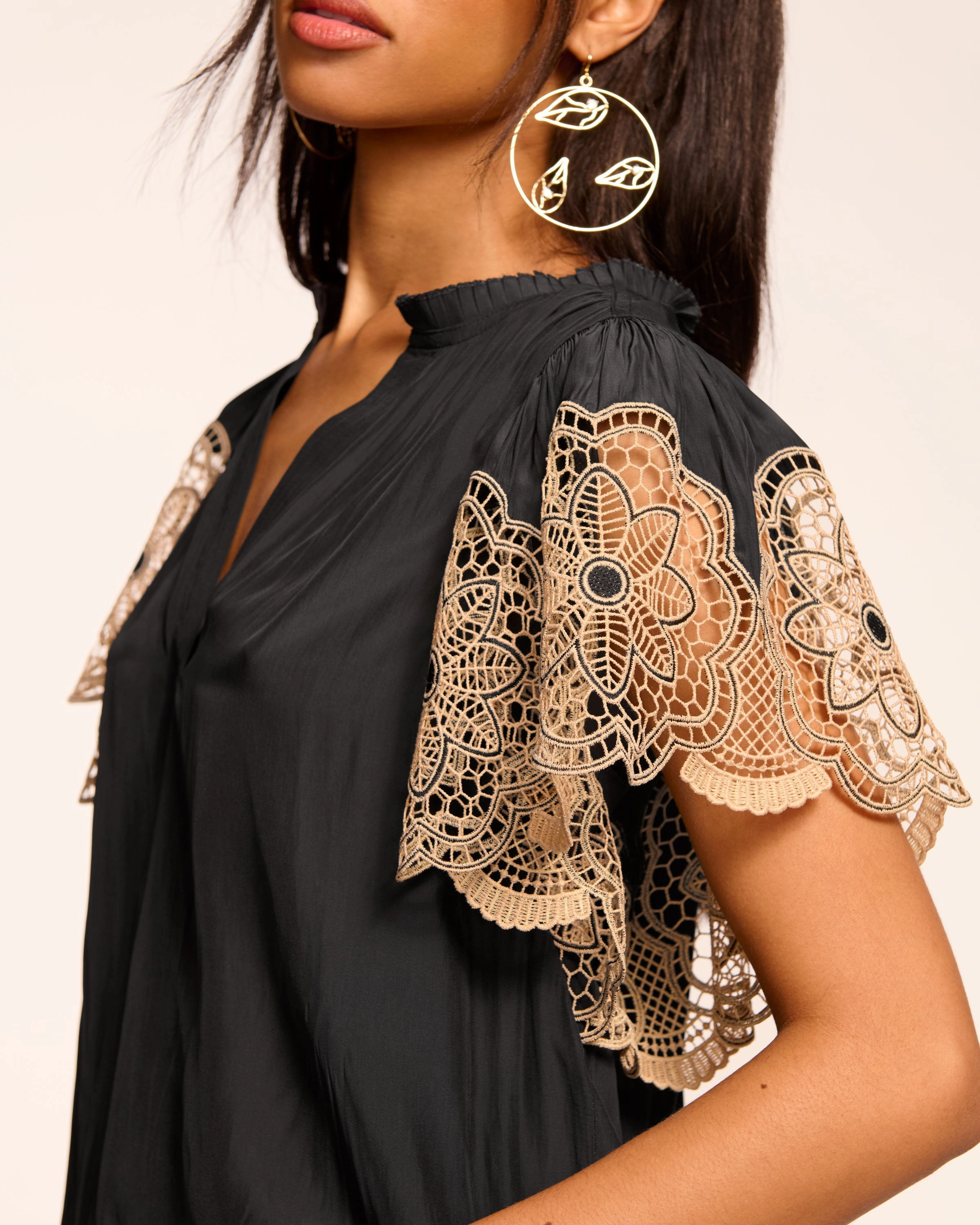 Esti Embroidered Short Sleeve Blouse