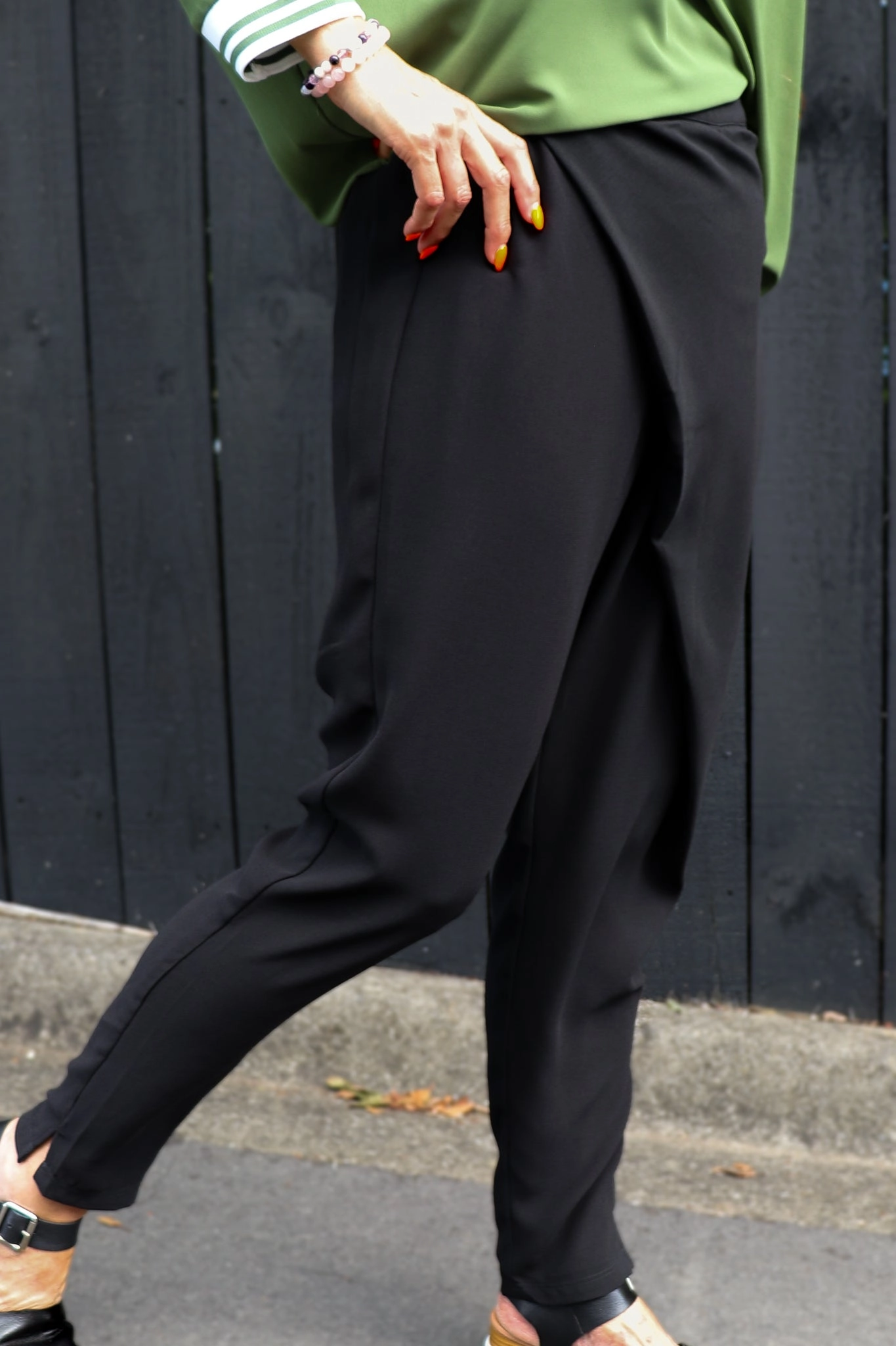 Gloss by Shine On Eliana Wrap Front Pants Black