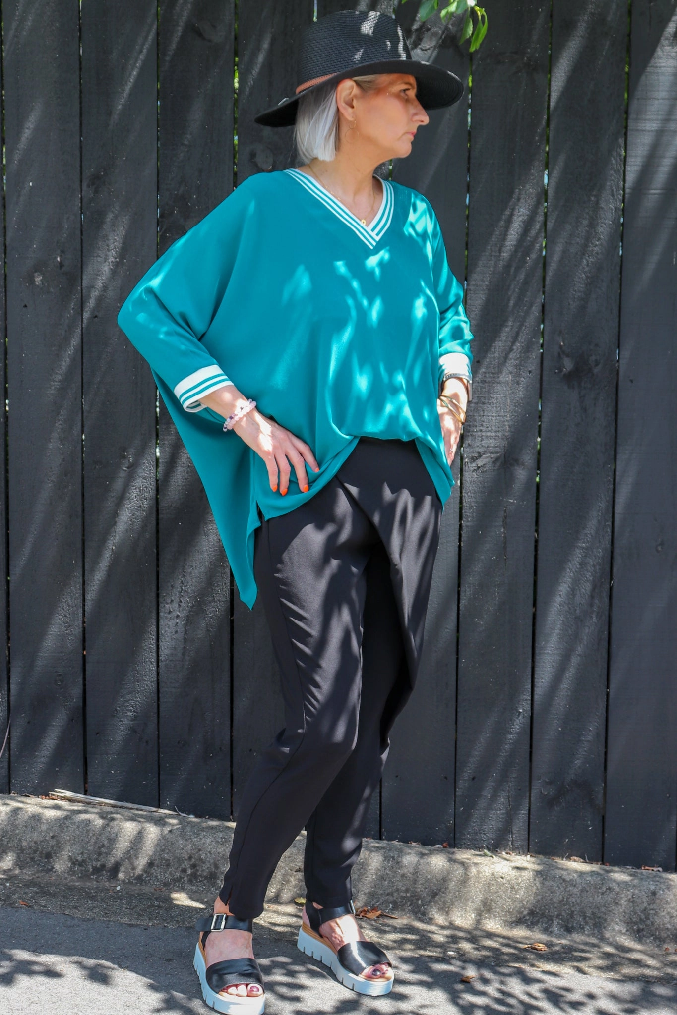 Gloss by Shine On Eliana Wrap Front Pants Black