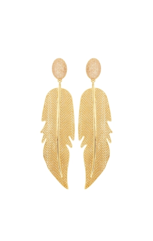 Golden Champagne Gran Pluma Kallpa Earrings