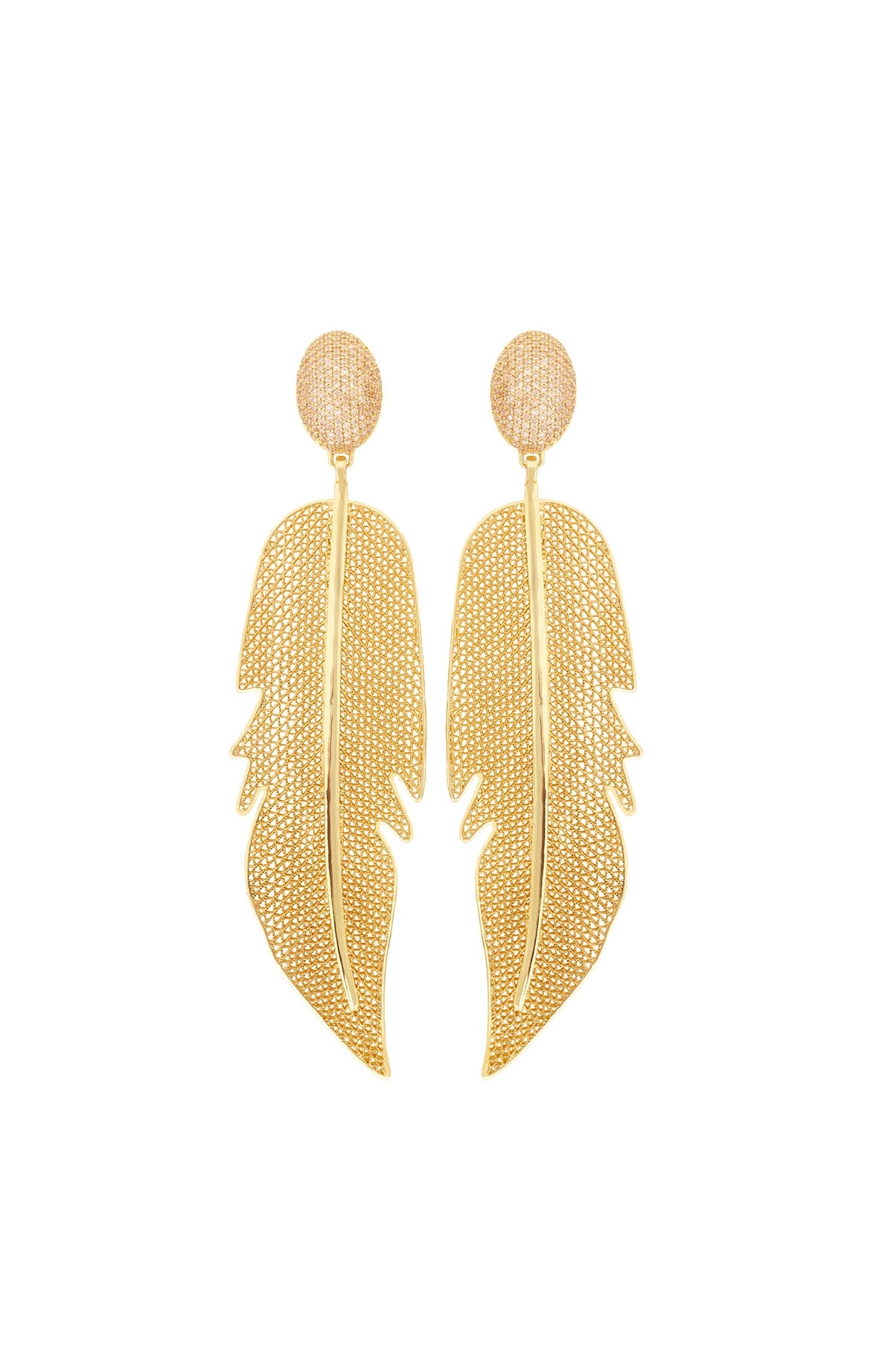Golden Champagne Gran Pluma Kallpa Earrings