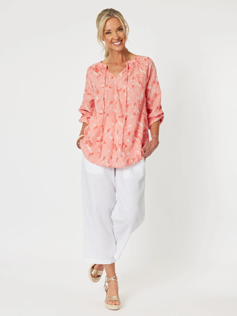 Gordon Smith Emma Embroidered Shirt Melon