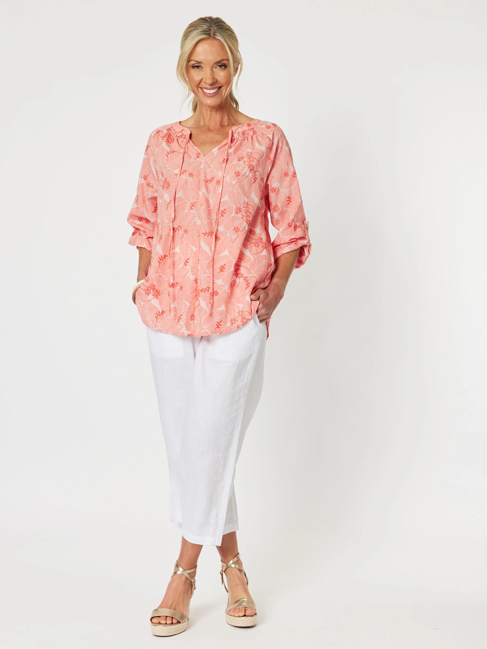 Gordon Smith Emma Embroidered Shirt Melon