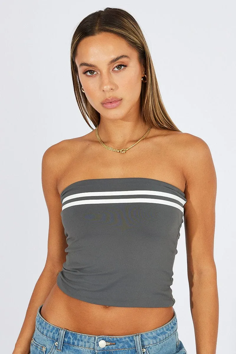 Grey Supersoft Bandeau Top