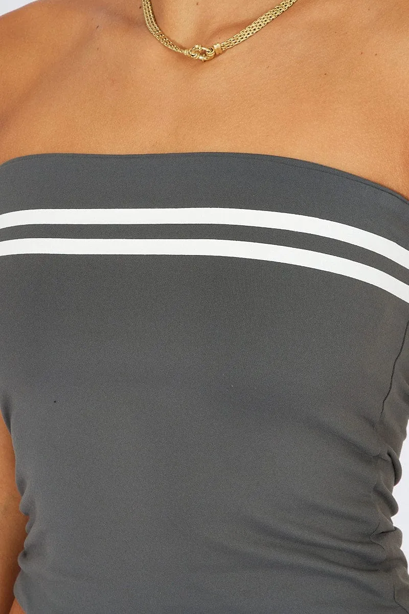 Grey Supersoft Bandeau Top