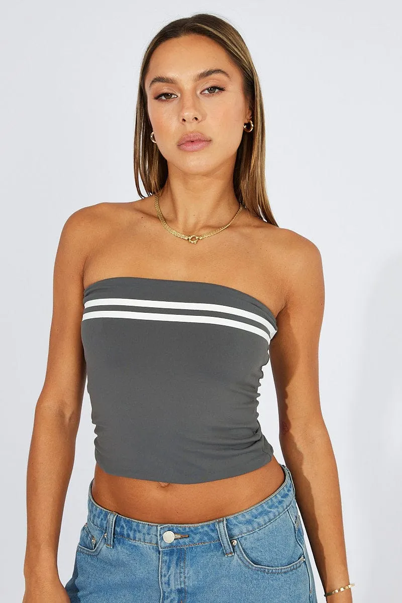 Grey Supersoft Bandeau Top