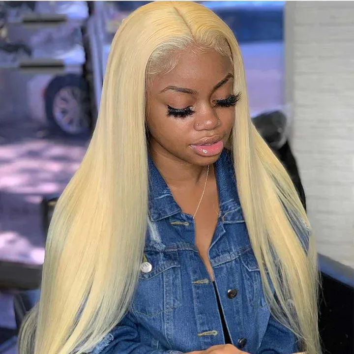 HD Transparent 13x4 13x6 613 Blonde Lace Front Human Hair Frontal Straight Wigs