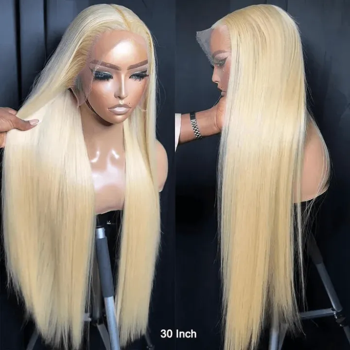 HD Transparent 13x4 13x6 613 Blonde Lace Front Human Hair Frontal Straight Wigs