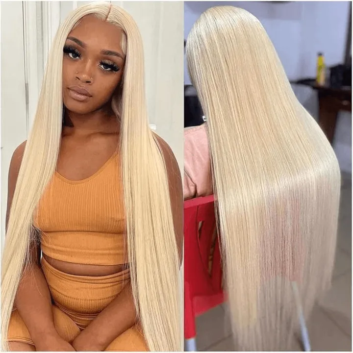 HD Transparent 13x4 13x6 613 Blonde Lace Front Human Hair Frontal Straight Wigs