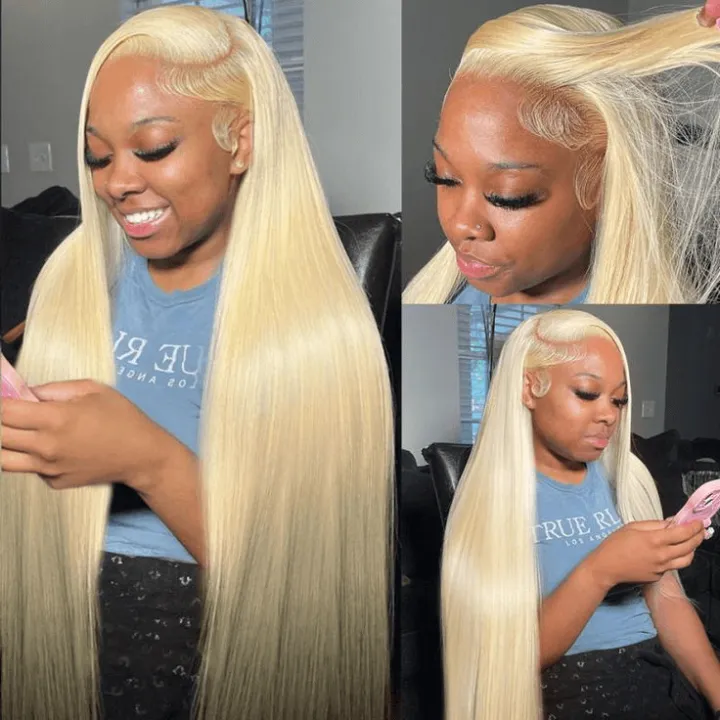 HD Transparent 13x4 13x6 613 Blonde Lace Front Human Hair Frontal Straight Wigs