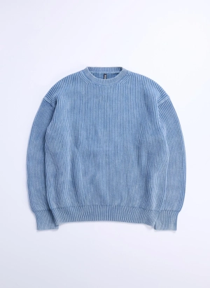 Heavy Washed Cotton Knitted Pullover