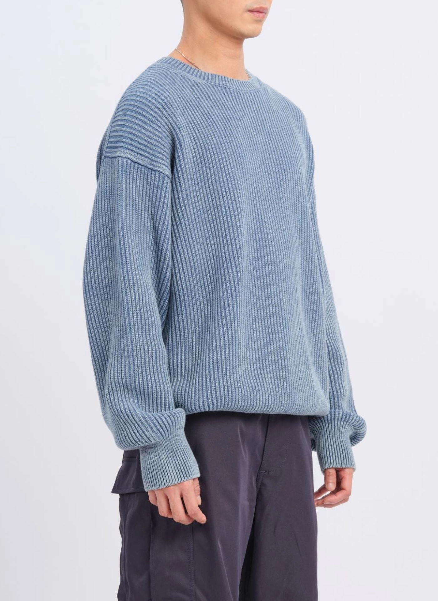 Heavy Washed Cotton Knitted Pullover