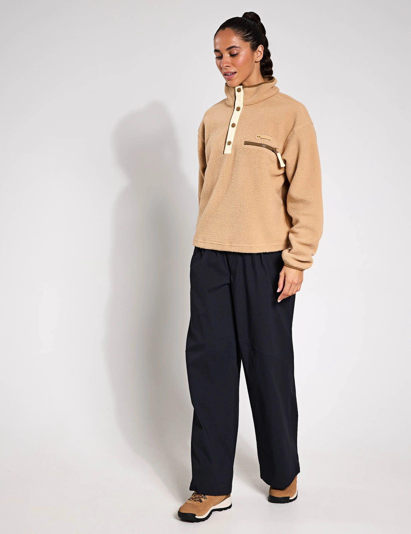 Helvetia II Cropped Sherpa Half Snap Fleece - Canoe